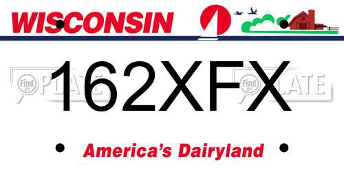 162XFX Wisconsin License Plate