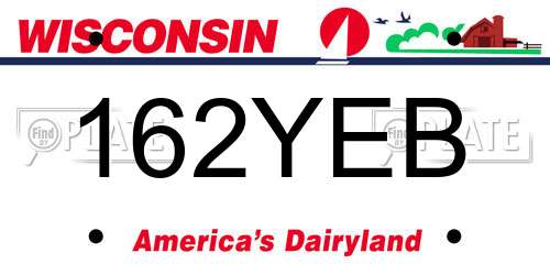 162YEB Wisconsin License Plate