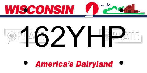162YHP Wisconsin License Plate