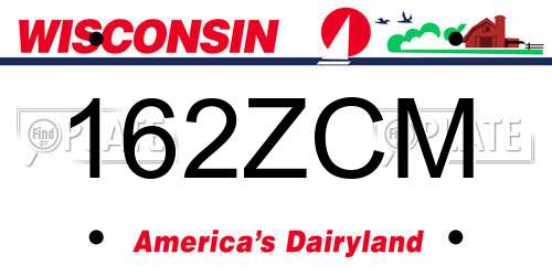162ZCM Wisconsin License Plate