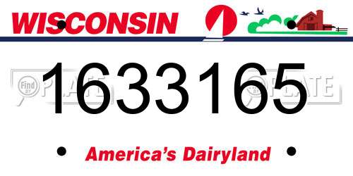1633165 Wisconsin License Plate