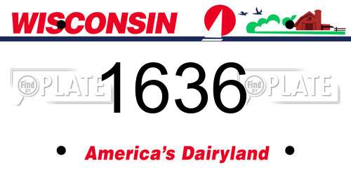 1636 Wisconsin License Plate
