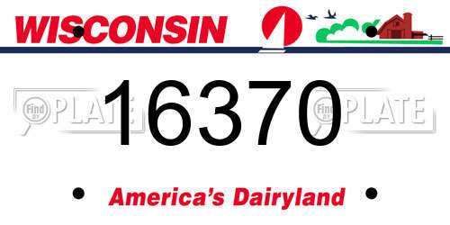 16370 Wisconsin License Plate