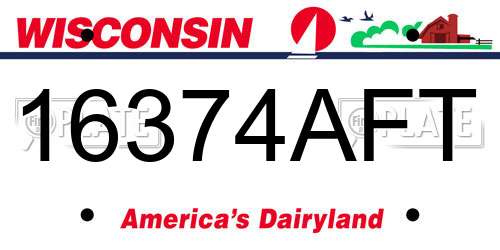16374AFT Wisconsin License Plate