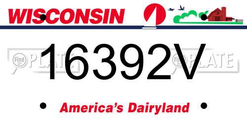 16392V Wisconsin License Plate