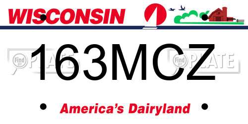 163MCZ Wisconsin License Plate