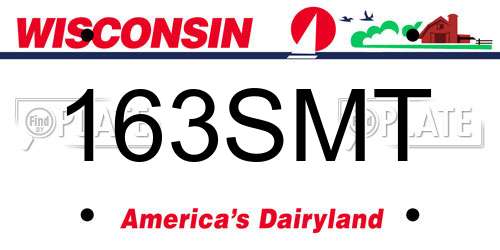 163SMT Wisconsin License Plate