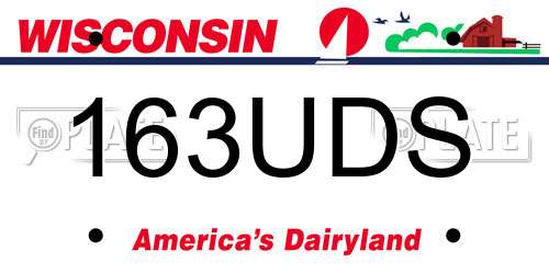 163UDS Wisconsin License Plate