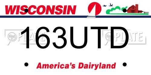 163UTD Wisconsin License Plate