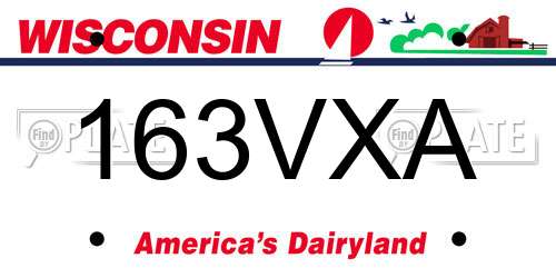 163VXA Wisconsin License Plate
