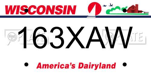 163XAW Wisconsin License Plate
