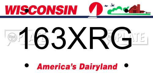 163XRG Wisconsin License Plate