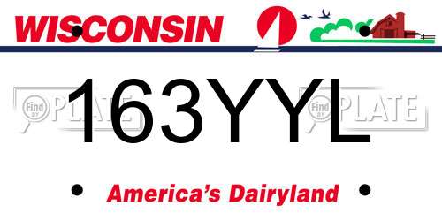 163YYL Wisconsin License Plate