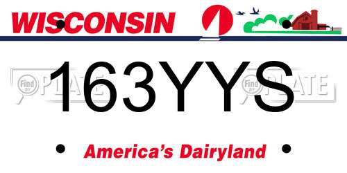 163YYS Wisconsin License Plate