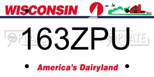 163ZPU Wisconsin License Plate