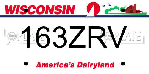 163ZRV Wisconsin License Plate
