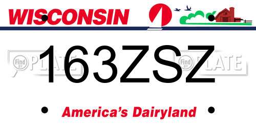 163ZSZ Wisconsin License Plate