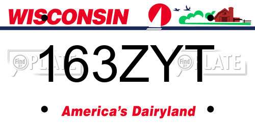 163ZYT Wisconsin License Plate