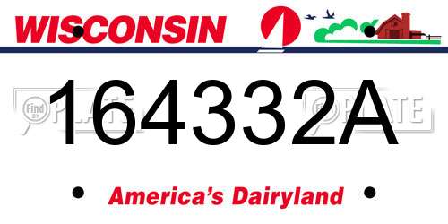 164332A Wisconsin License Plate