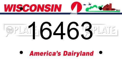 16463 Wisconsin License Plate