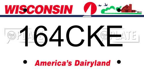 164CKE Wisconsin License Plate