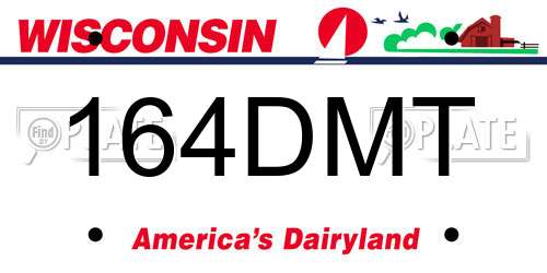 164DMT Wisconsin License Plate