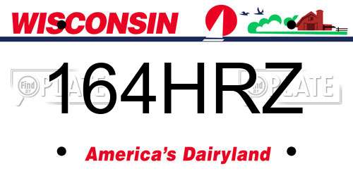 164HRZ Wisconsin License Plate