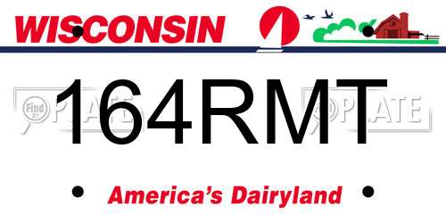 164RMT Wisconsin License Plate