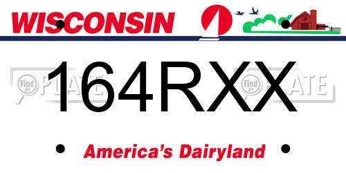 164RXX Wisconsin License Plate