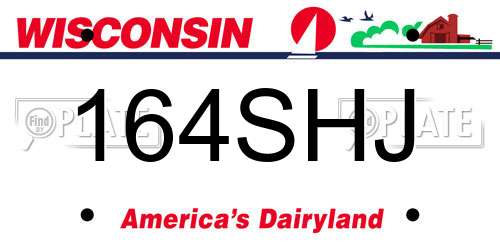 164SHJ Wisconsin License Plate