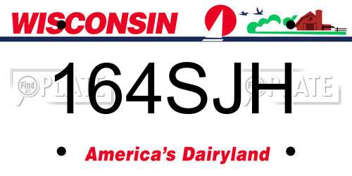 164SJH Wisconsin License Plate