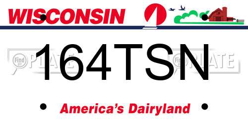 164TSN Wisconsin License Plate