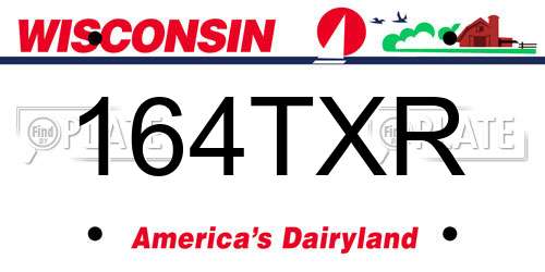 164TXR Wisconsin License Plate