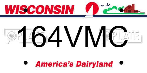 164VMC Wisconsin License Plate