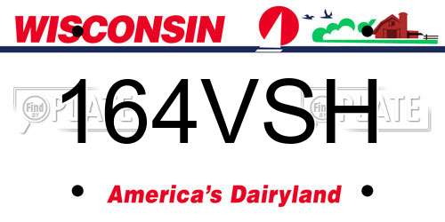 164VSH Wisconsin License Plate