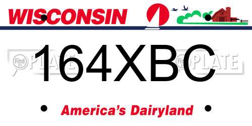 164XBC Wisconsin License Plate