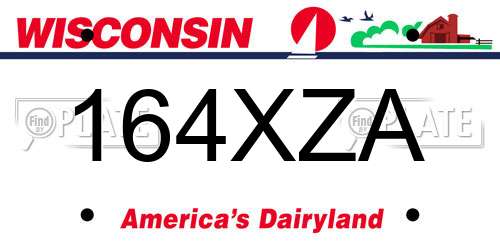 164XZA Wisconsin License Plate
