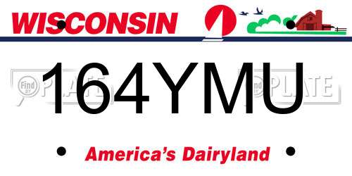 164YMU Wisconsin License Plate
