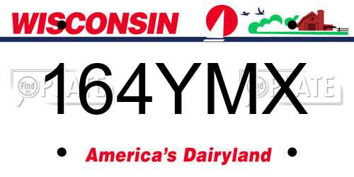 164YMX Wisconsin License Plate