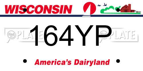 164YP Wisconsin License Plate
