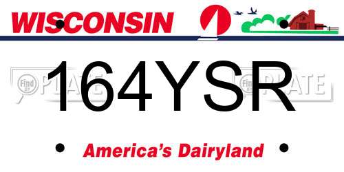 164YSR Wisconsin License Plate