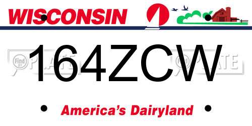 164ZCW Wisconsin License Plate