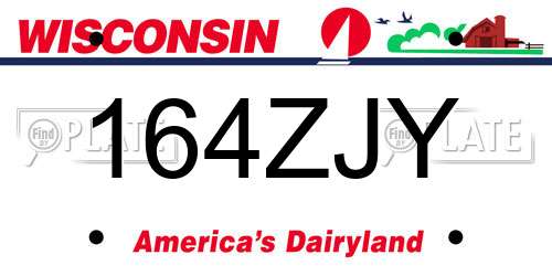 164ZJY Wisconsin License Plate