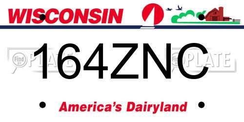 164ZNC Wisconsin License Plate