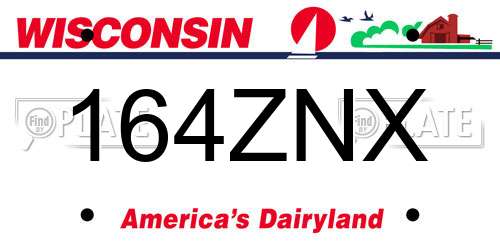 164ZNX Wisconsin License Plate
