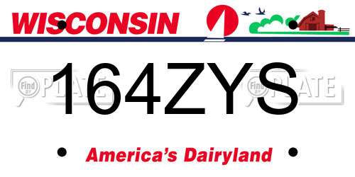 164ZYS Wisconsin License Plate