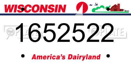 1652522 Wisconsin License Plate