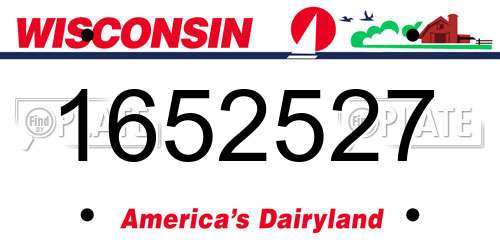 1652527 Wisconsin License Plate