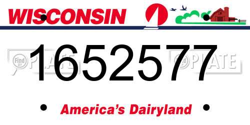 1652577 Wisconsin License Plate