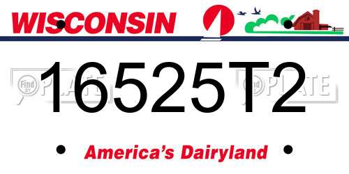 16525T2 Wisconsin License Plate